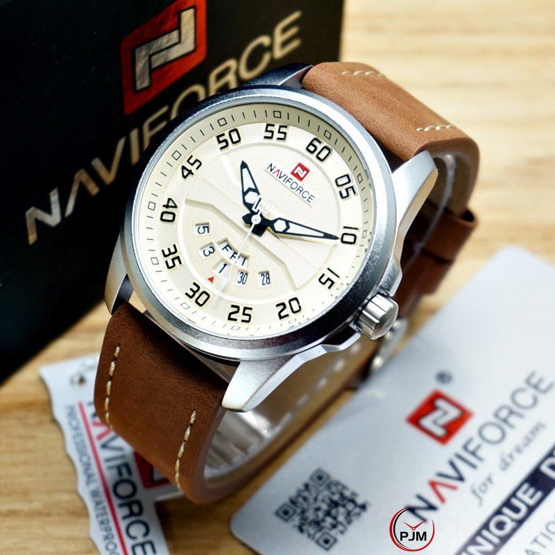 Brown Luxury Men's Leather Strap Wrist Watch