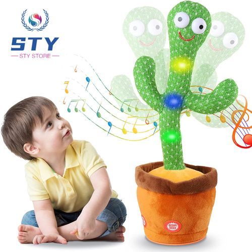 Talking And Dancing Cactus Baby Toys For Kids Children Green