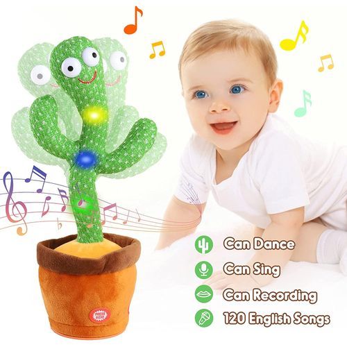 Talking And Dancing Cactus Baby Toys For Kids Children Green