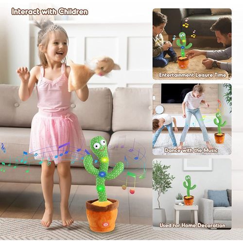 Talking And Dancing Cactus Baby Toys For Kids Children Green