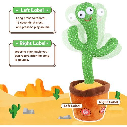 Talking And Dancing Cactus Baby Toys For Kids Children Green