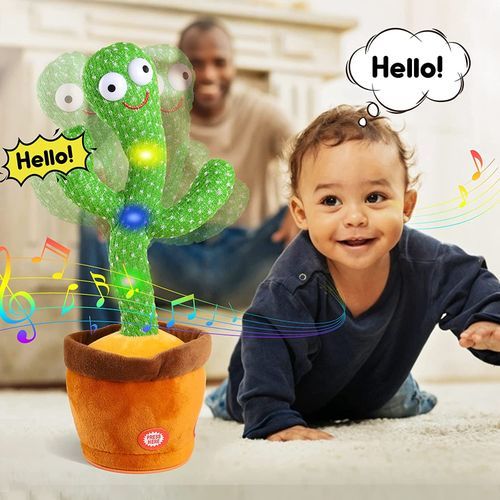 Talking And Dancing Cactus Baby Toys For Kids Children Green