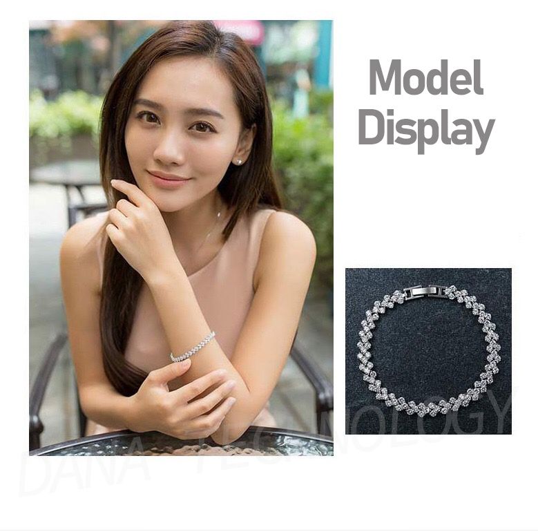 B008 Elegant Female Crystal Bracelet-Transparent