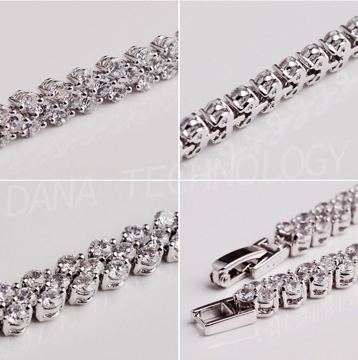 B008 Elegant Female Crystal Bracelet-Transparent