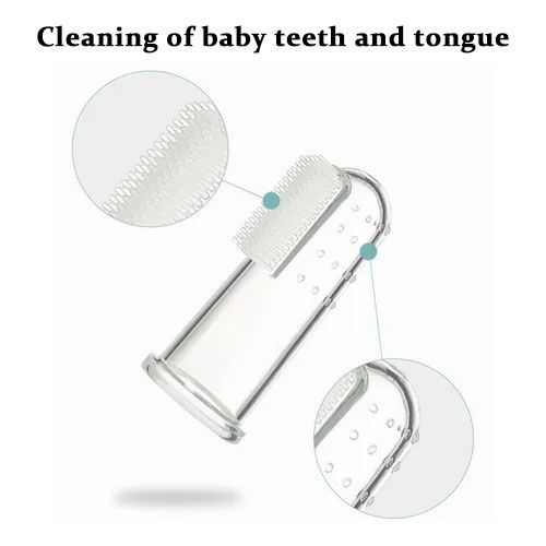 Baby Soft Toothbrush Clear Silicone Finger Brush With Case
