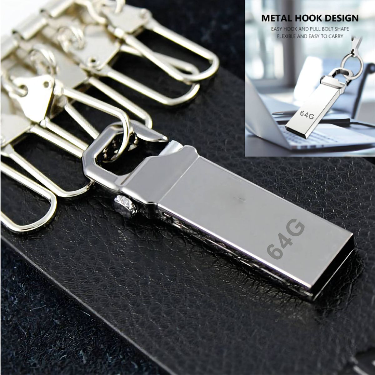 64GB Pendrive Flash . DriveUSB 2.0 Metal High Speed For PC