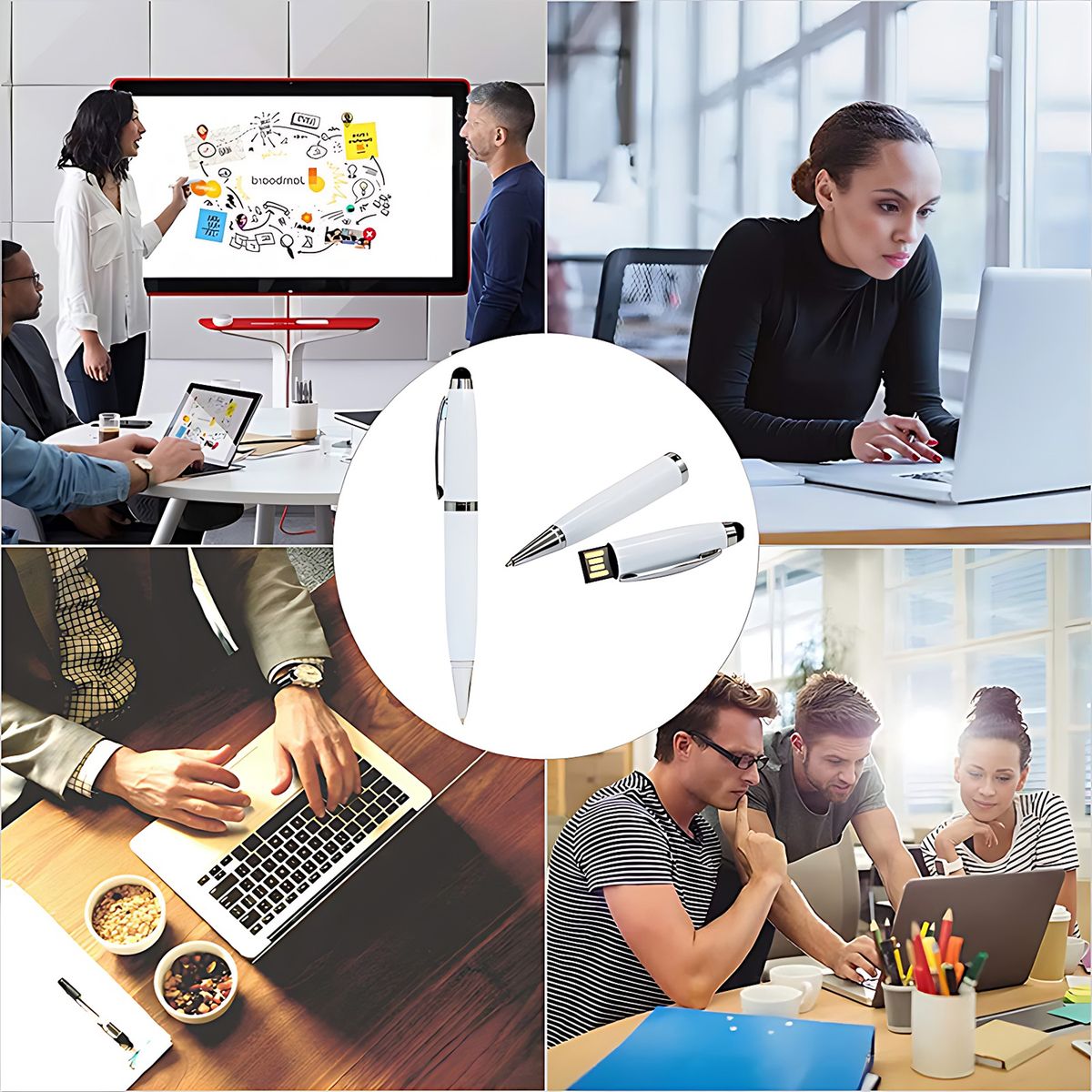 128GB OTG Usb Flash Drive Ballpoint Pen White