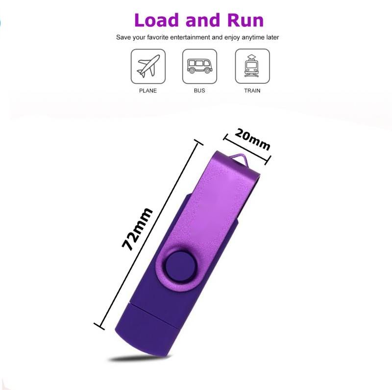 128GB  3In1 OTG USB 2.0 Flash Drive For PC & Android