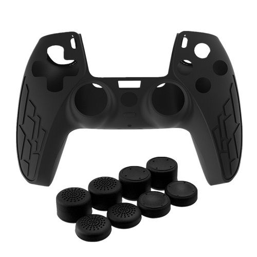 PS5 Controller Silicone Case Skin Protective Covers With Complete 8 Thumb Rocker Cap Grips Joystick