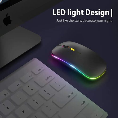 LED Wireless Mouse Slim Silent Mouse 2.4G (Black)