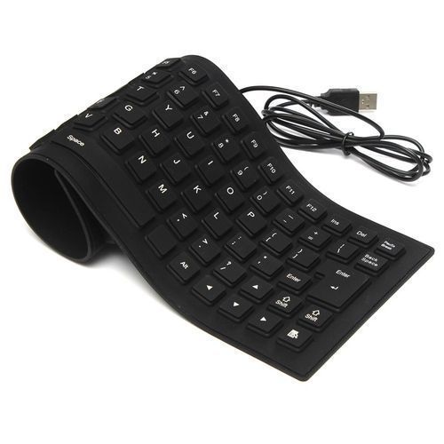 Genuine Flexible USB External Keyboard - Black