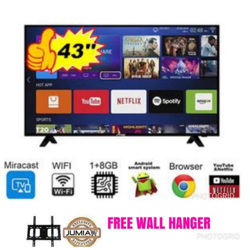 43” Inch Bluetooth UHD ANDROID Smart TV+FREE WALL HANGER