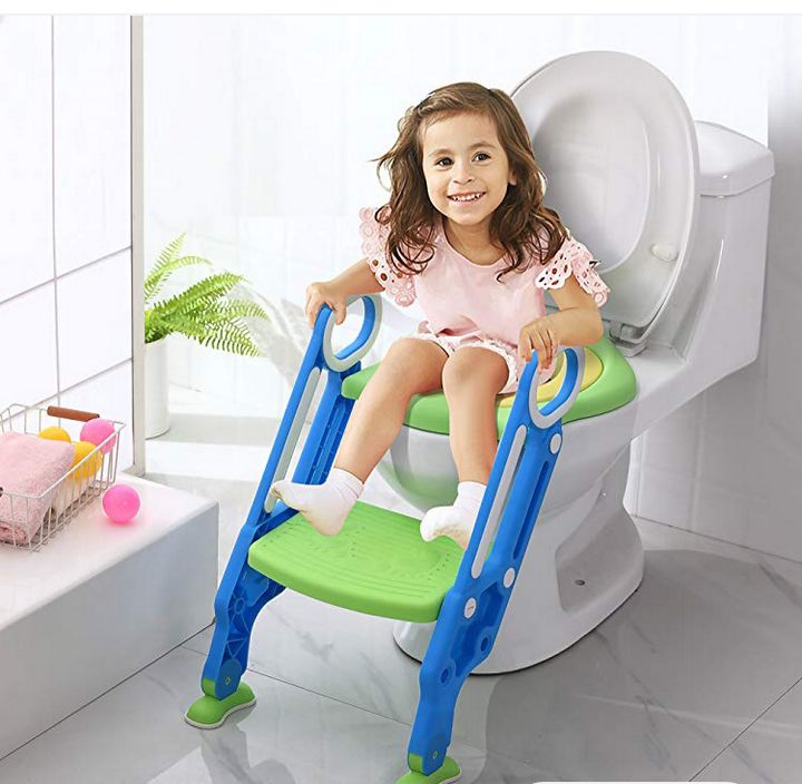 Kids Baby Foldable Toddler Potty Training Toilet Ladder Seat Step