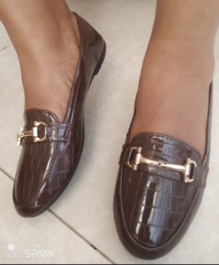 Women Flat Shoe Ladies Office Shoe-Browm