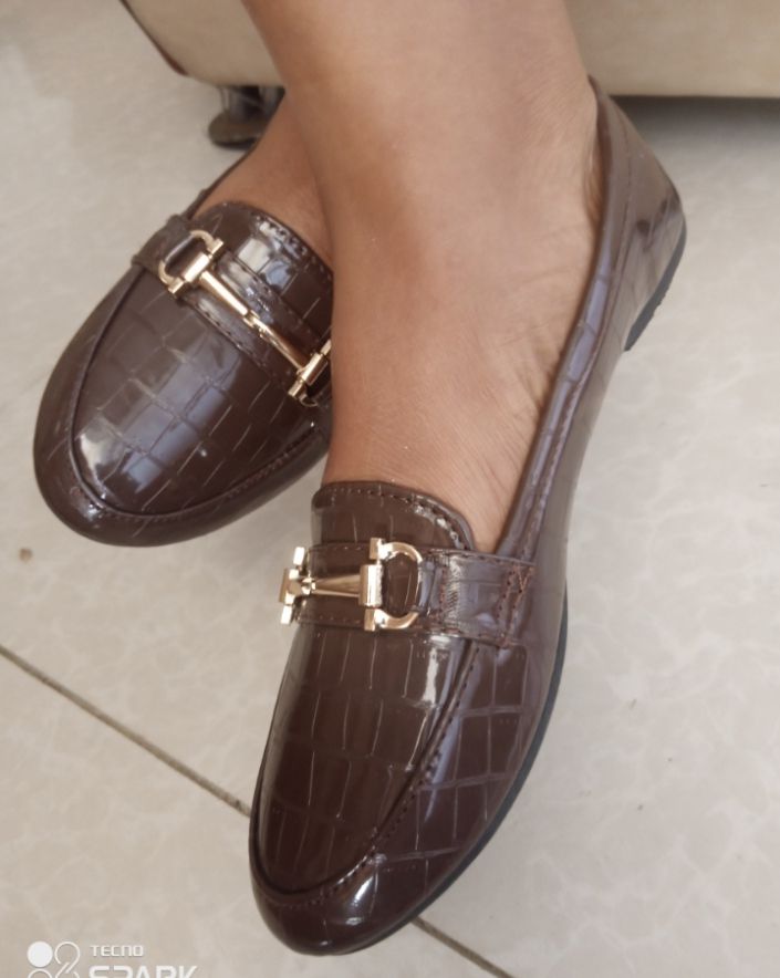 Women Flat Shoe Ladies Office Shoe-Browm