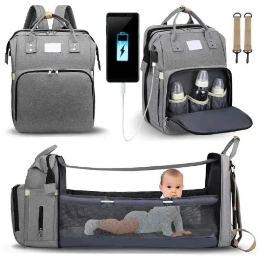 Baby Backpack Convertible Foldable Baby Diaper Bag - Bed Carry Cot