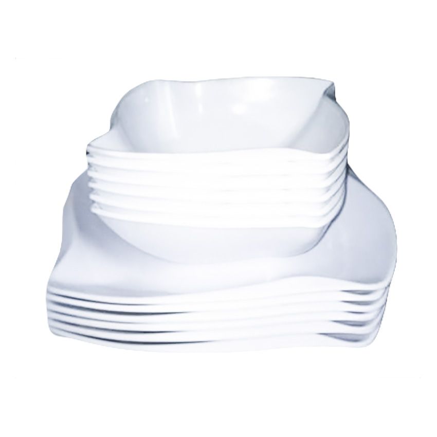 12 Pieces Unbreakable Ceramic Curved And Flat Plates