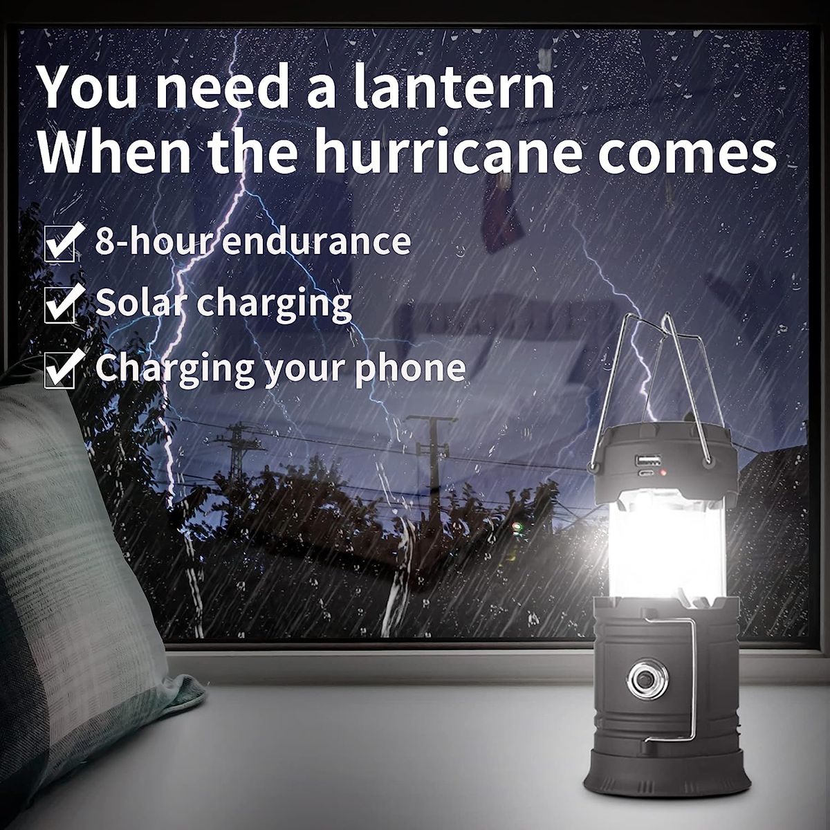 Rechargeable LED Camping Lantern USB COB Lantern Flashlight