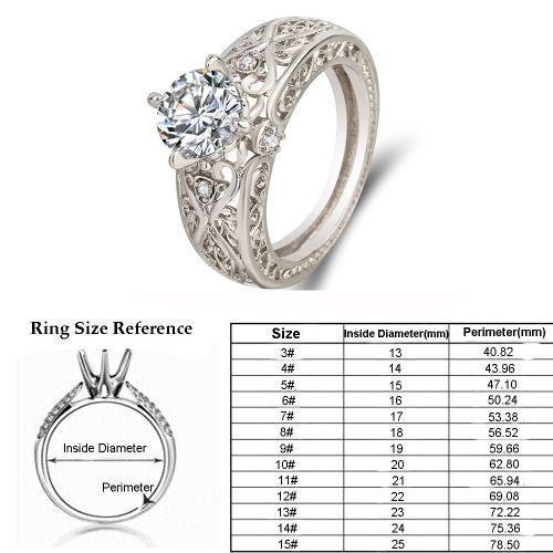 Engagement Ring Unique Design Zircon Inlaid Ladies Rings Silver