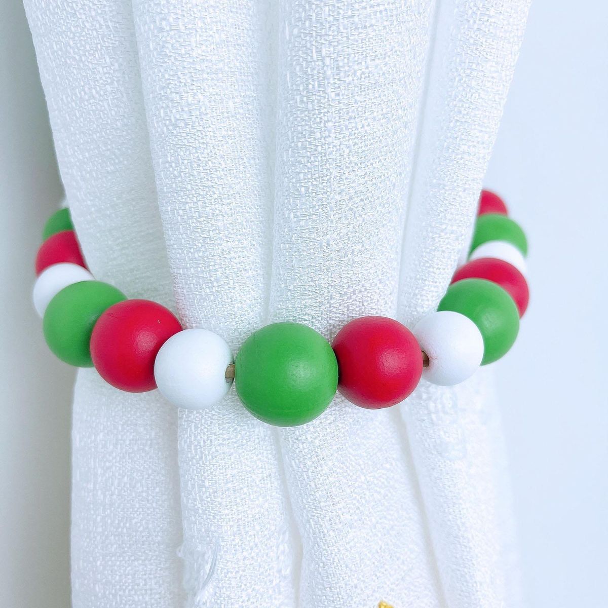 Wood Bead Curtain Tie Back Decoration Window Drapery Colorful 3