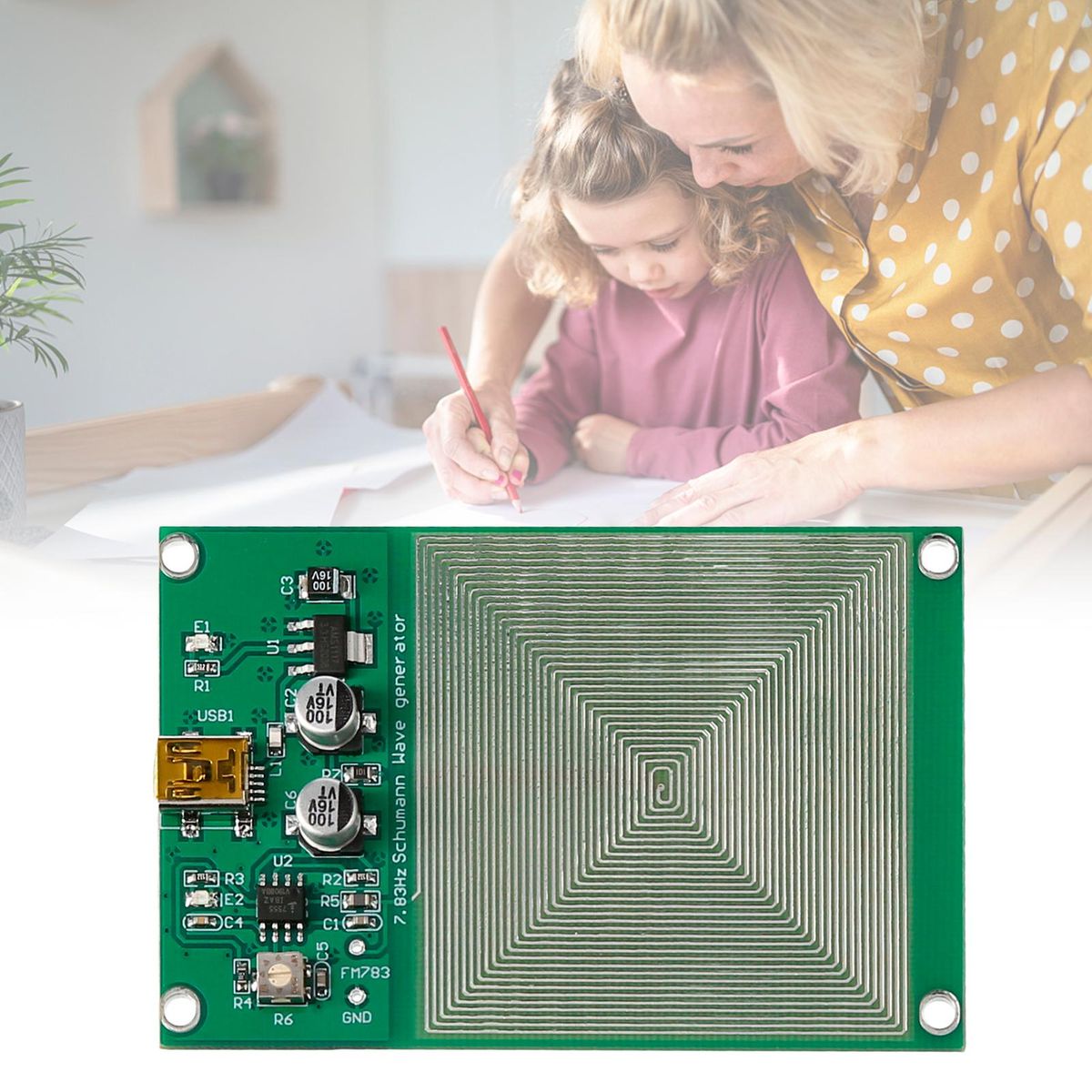 Schumann Resonance 7.83HZ Ultra-low Frequency Pulse Generator Schumann Wave Generator Audio Resonator for Relax Sleep, Improving Body's Perception of Sound and Images