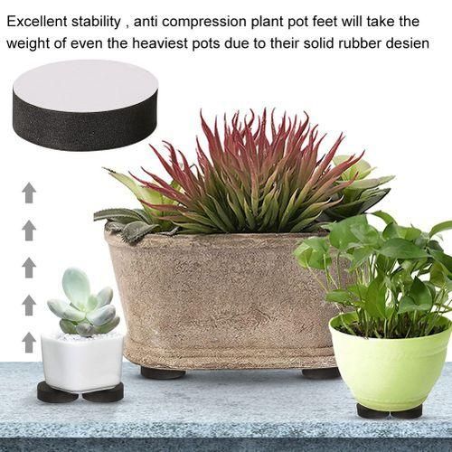 48Pcs Plant Pot Feet Risers Natural Rubber Flower