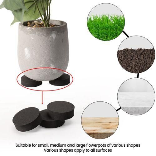 48Pcs Plant Pot Feet Risers Natural Rubber Flower