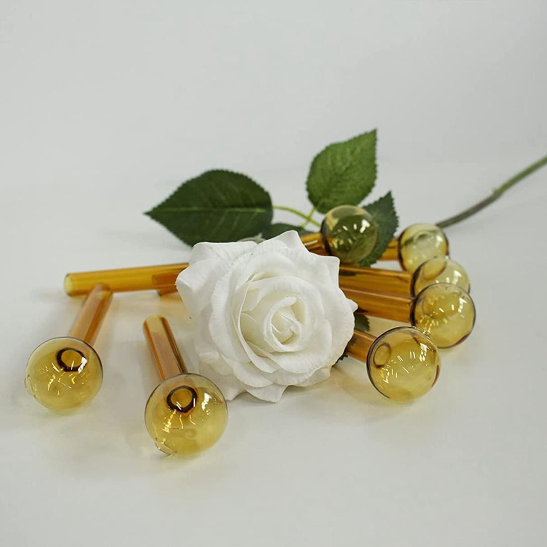 8 Pieces of Yellow Reusable Glass Oil Lamp Burners