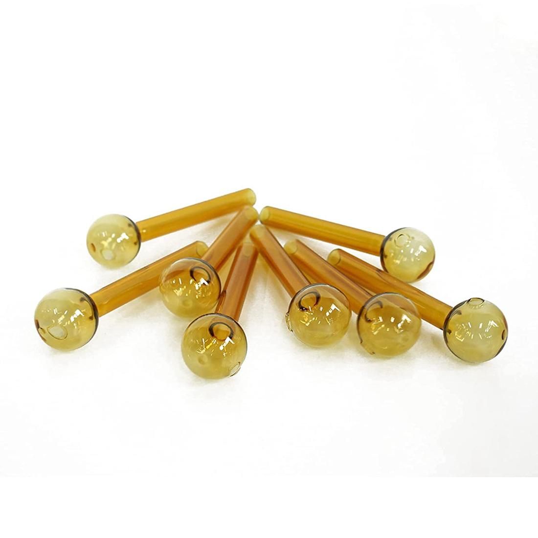 8 Pieces of Yellow Reusable Glass Oil Lamp Burners