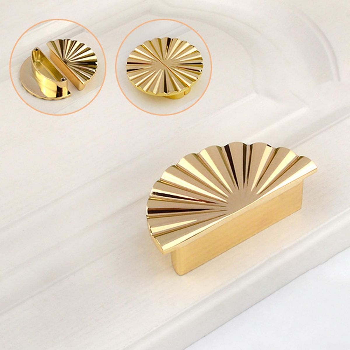 1 Set Door Pull Cupboard Closet Cabinet Handle Pull Golden