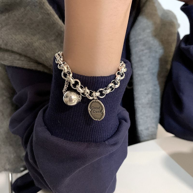 Silver Color Goodluck Brand Ball Let Female Retro Punk Fashion Temperament