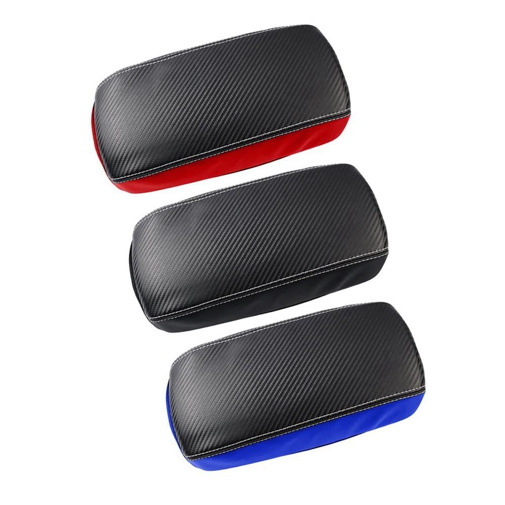 Car Carbon Fiber Center Console Lid Armrest Box Leather