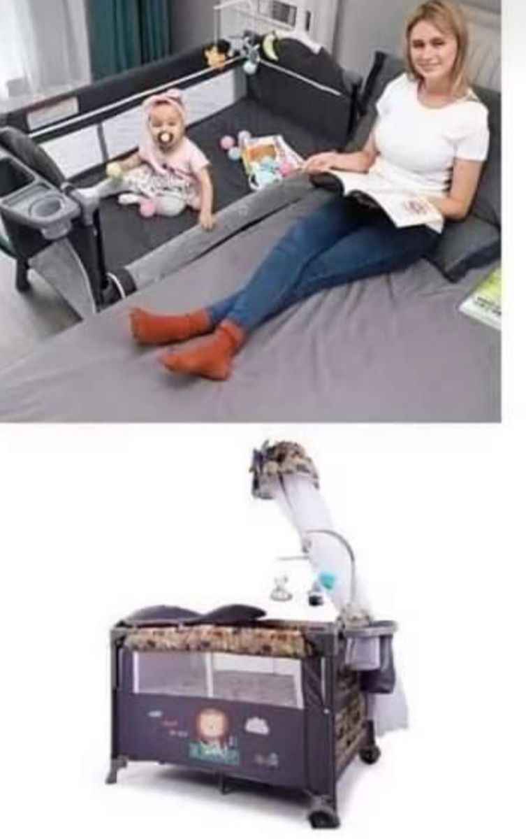 Baby Bed With Attached Dresser And Treated Mosquito Net