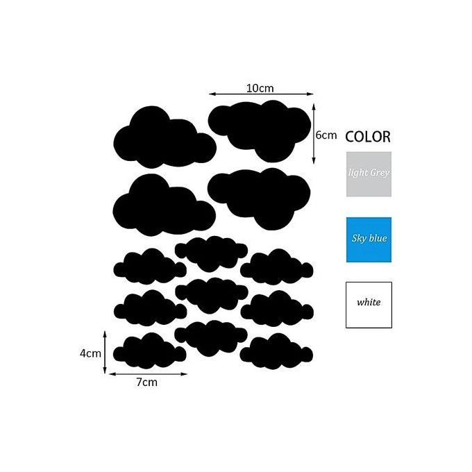 Cloud Wall Stickers Children Bedroom Nursery Wall Decal Home Decoration-Gray