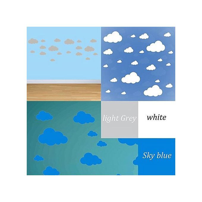 Cloud Wall Stickers Children Bedroom Nursery Wall Decal Home Decoration-Gray