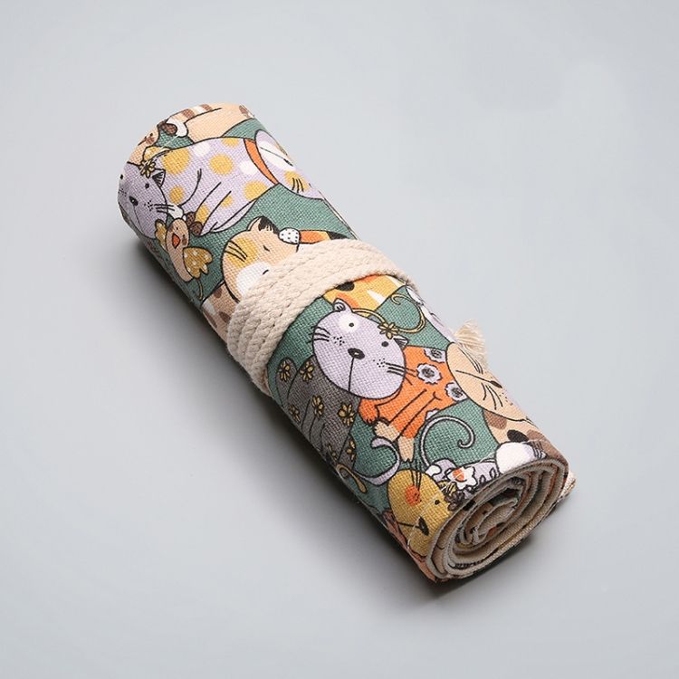 72  Holes Canvas Large Capacity Pen Curtain