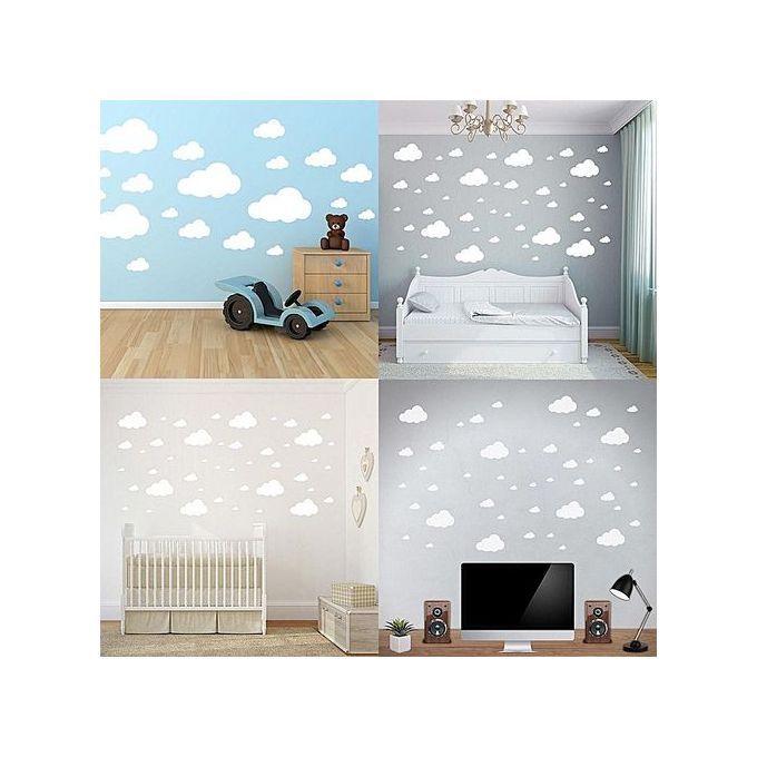 Cloud Wall Stickers Children Bedroom Nursery Wall Decal Home Decoration-White