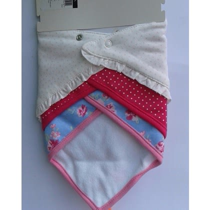 3 Pack Little Flower Dribble Bibs - Multicolour