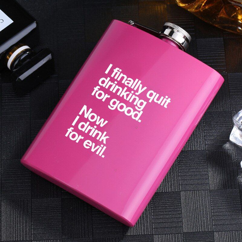 8OZ Ounces Pink Plum Rose Red Ladies Special Hip Flask