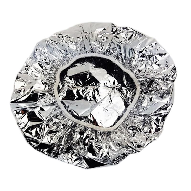 Shower Cap Heat Insulation Aluminum Foil Hat Elastic