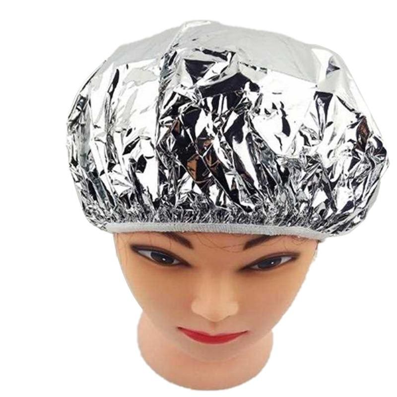 Shower Cap Heat Insulation Aluminum Foil Hat Elastic
