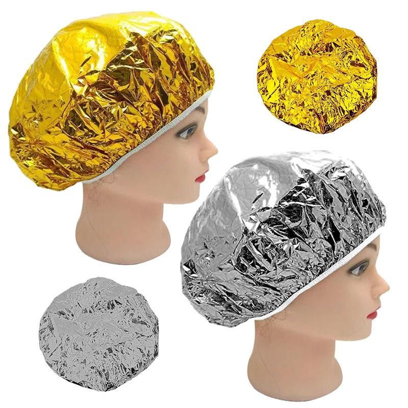 Shower Cap Heat Insulation Aluminum Foil Hat Elastic