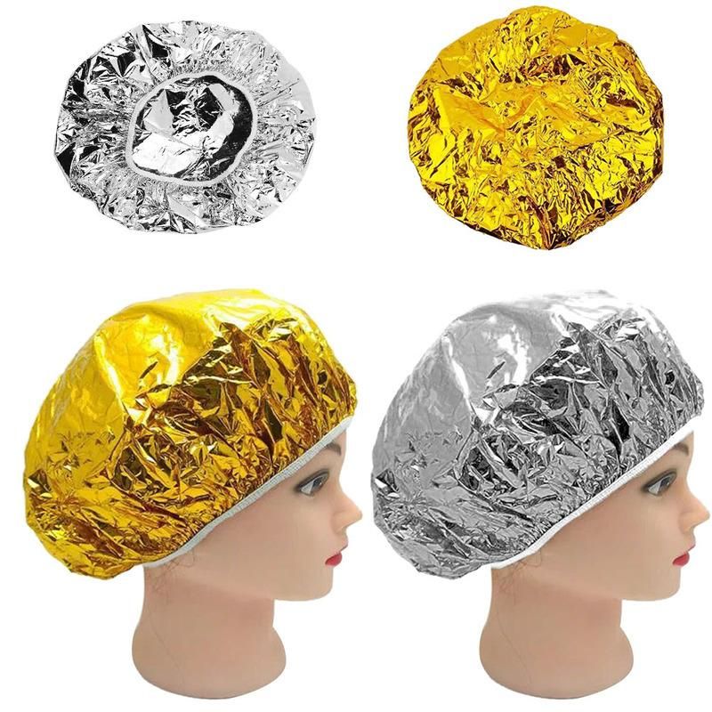 Shower Cap Heat Insulation Aluminum Foil Hat Elastic