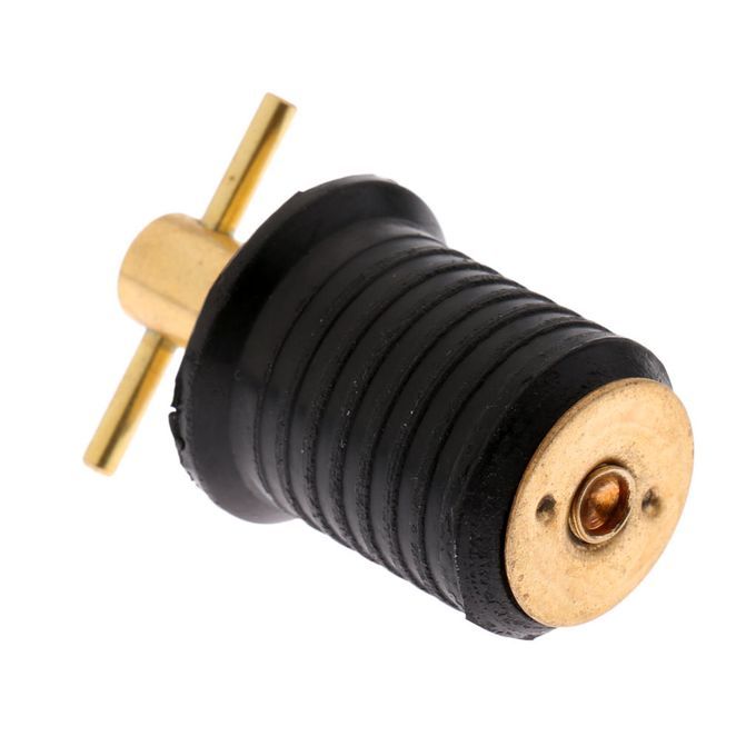 Brass & Rubber Boat Hull/Livewell/Baitwell Twist Drain Plug Turn-tite