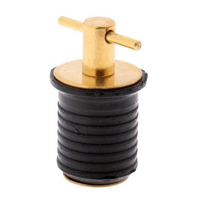 Brass & Rubber Boat Hull/Livewell/Baitwell Twist Drain Plug Turn-tite