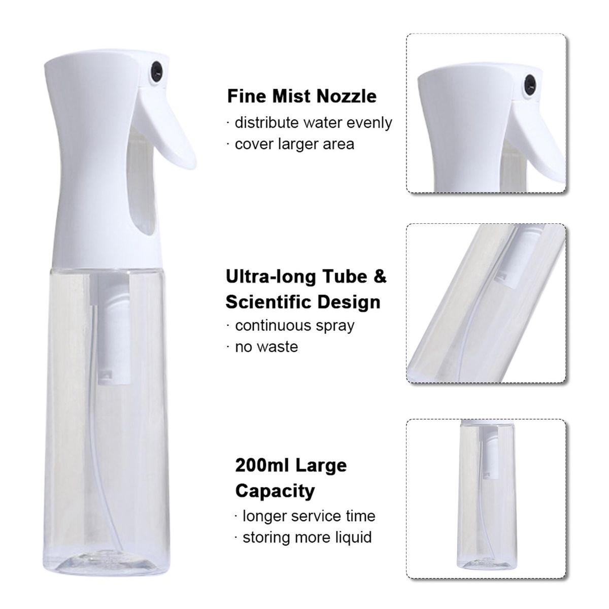 500ml Empty Sprayer Bottle Hair Spray Bottle Hair Tool Water Sprayer for Home & Salon Hairstyling Multi-functional Empty Bottle for Plants Pets House Cleaning