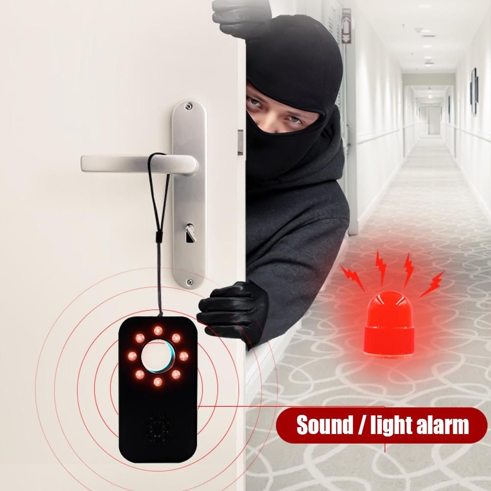 Smoovie Multifunctional Infrared Detector Camera Scanner Anti-theft Anti-sneak Shot Pir Sensor Light Alarm Sound  Light Alarm Vibration Sensing Alarm Device Household Merchandises