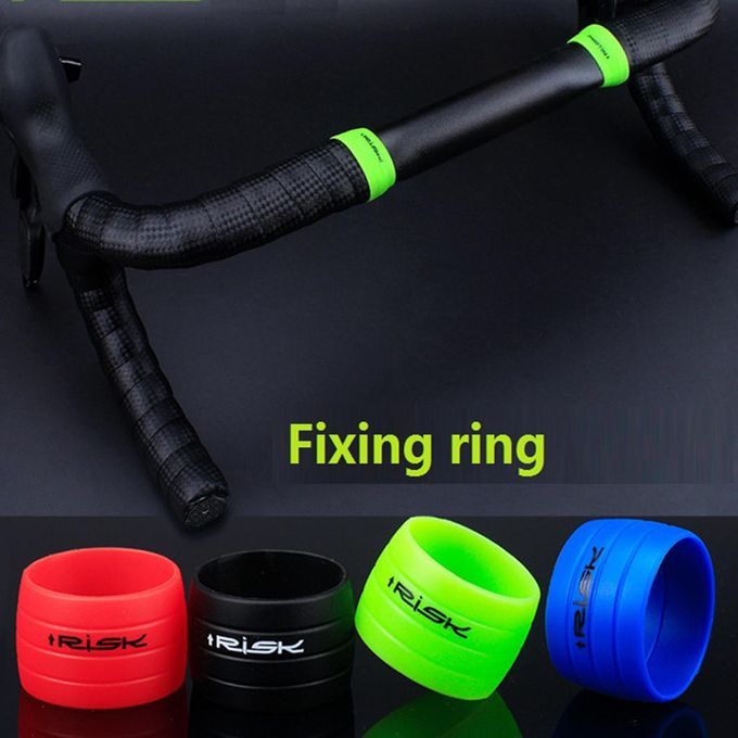 2x Bike Handlebar Drop Bar Tape Winding Loop Belt End Fixing Ring Blue
