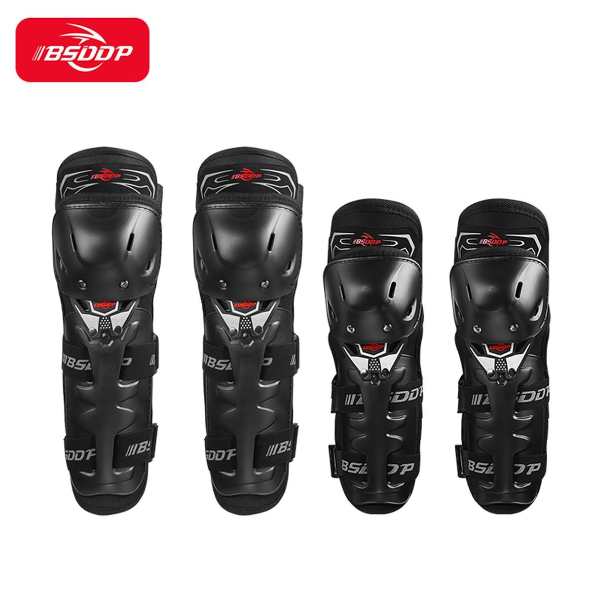 BSDDP 4PCs Cycling Elastic Knee Brace and Elbow Guards  MTB Bike Motorcycle Riding Knee Support Protective Pads Guards Outdoor Sports Cycling Knee Protector