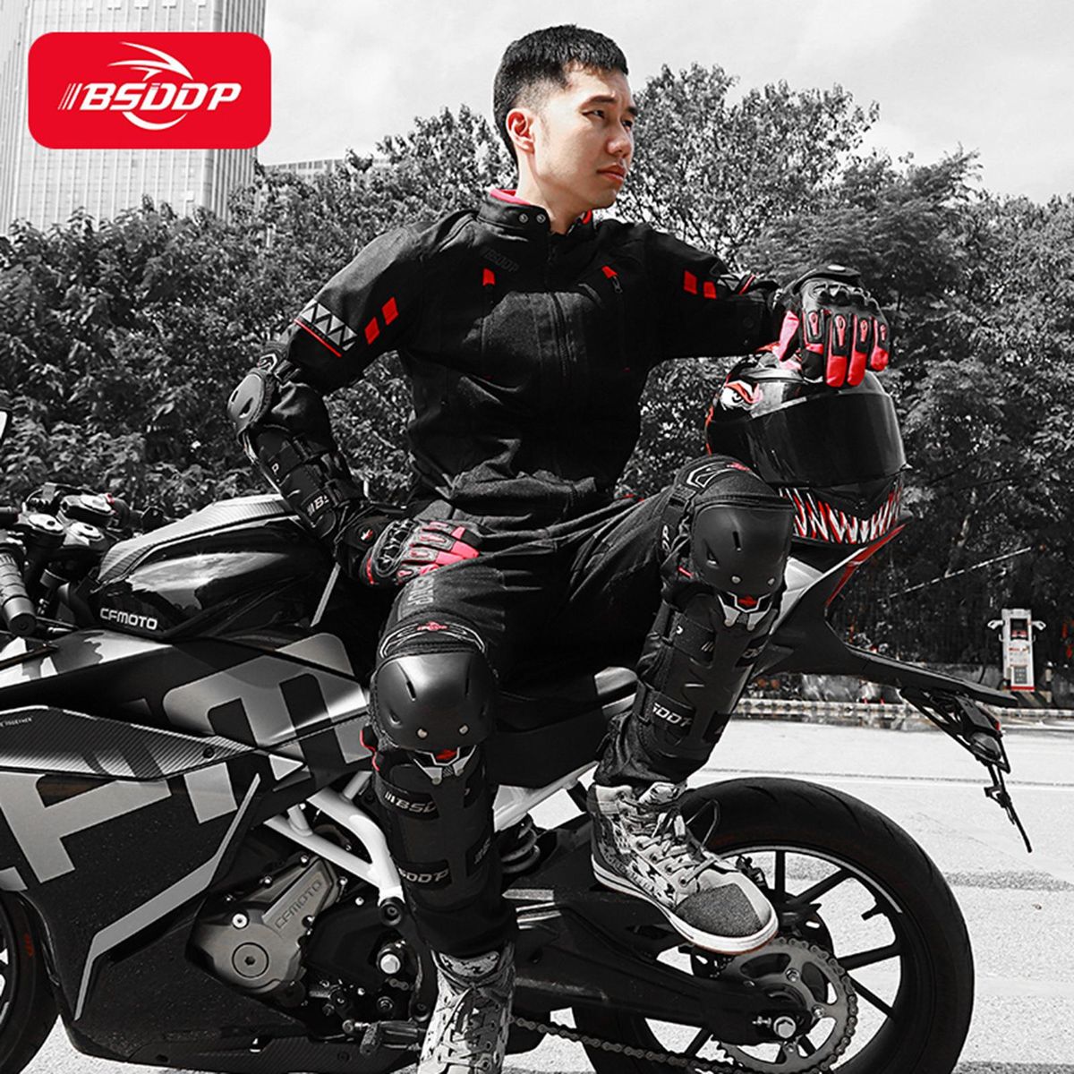 BSDDP 4PCs Cycling Elastic Knee Brace and Elbow Guards  MTB Bike Motorcycle Riding Knee Support Protective Pads Guards Outdoor Sports Cycling Knee Protector